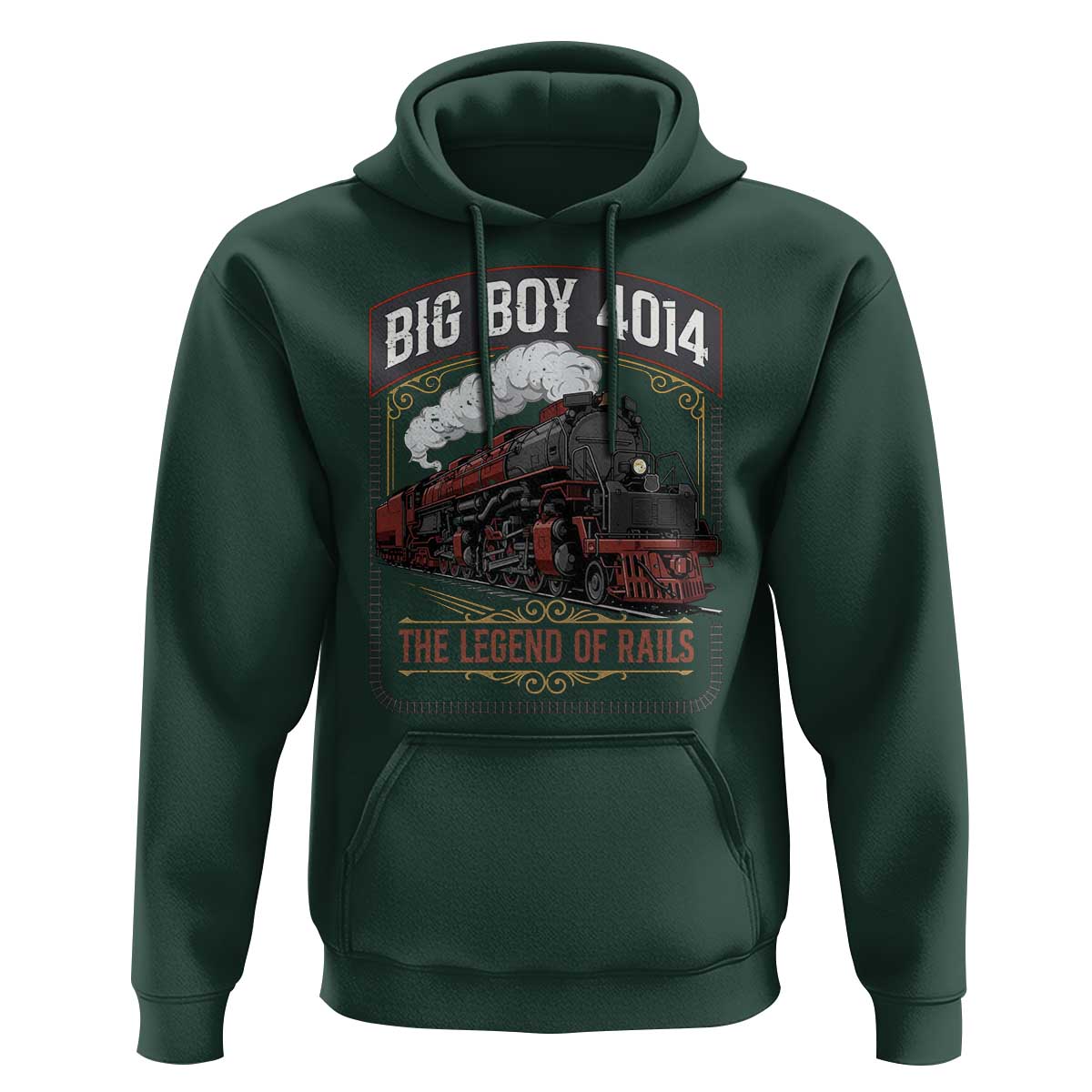 Retro Emblem Classic Steam Train Hoodie Locomotive Heritage Pride Legend of the Rails