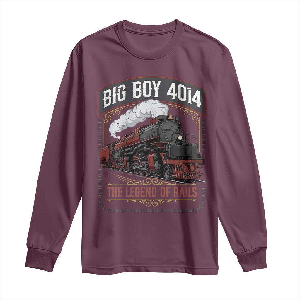 Retro Emblem Classic Steam Train Long Sleeve Shirt Locomotive Heritage Pride Legend of the Rails
