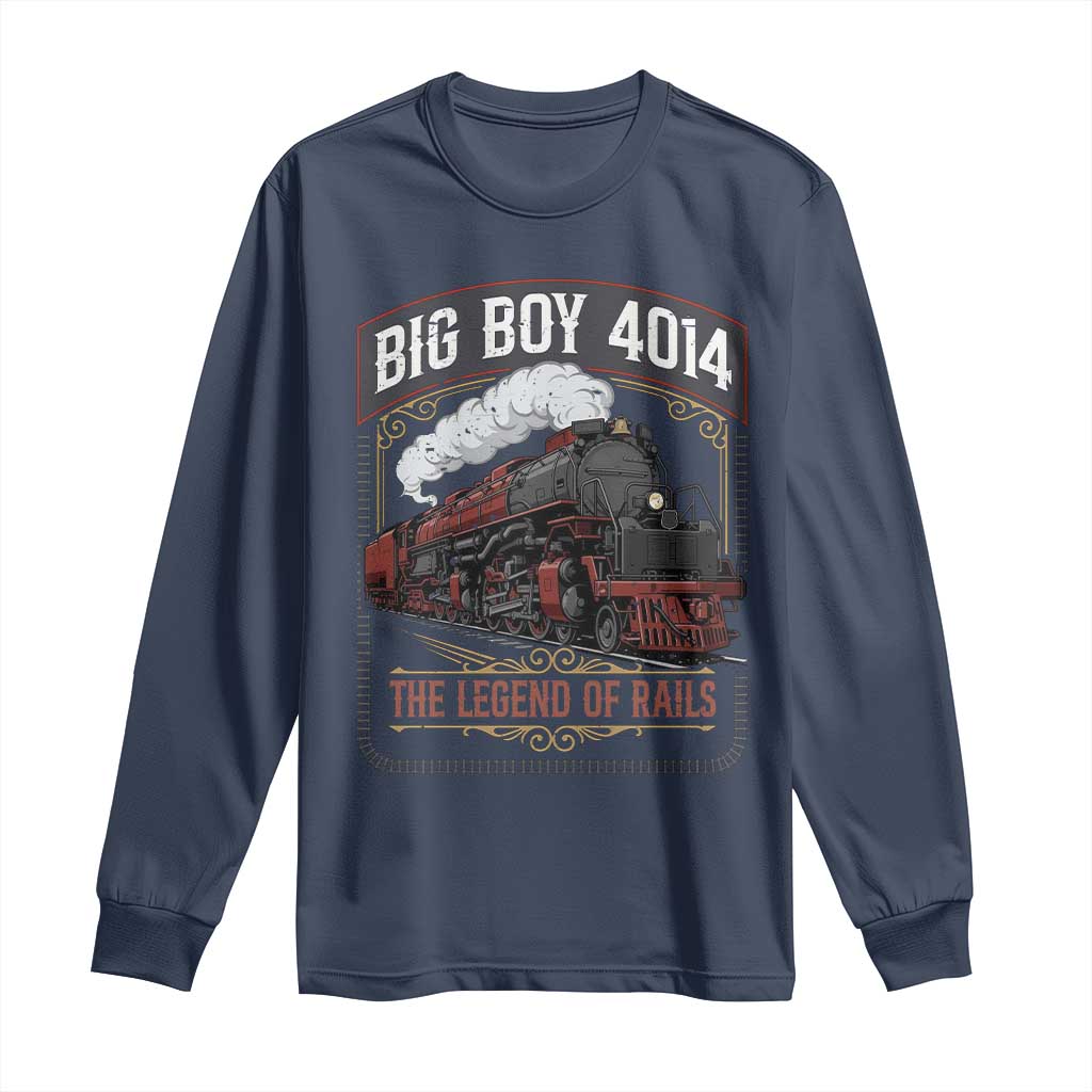 Retro Emblem Classic Steam Train Long Sleeve Shirt Locomotive Heritage Pride Legend of the Rails