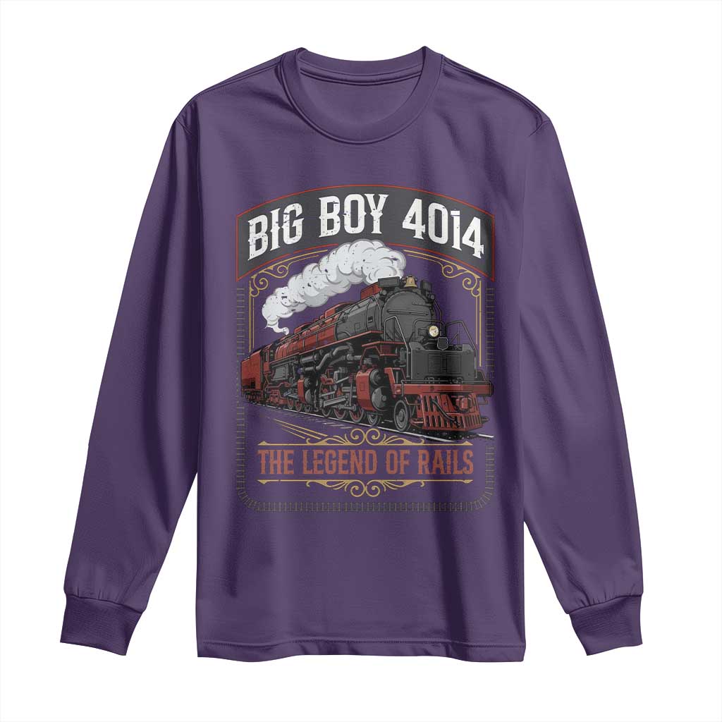 Retro Emblem Classic Steam Train Long Sleeve Shirt Locomotive Heritage Pride Legend of the Rails