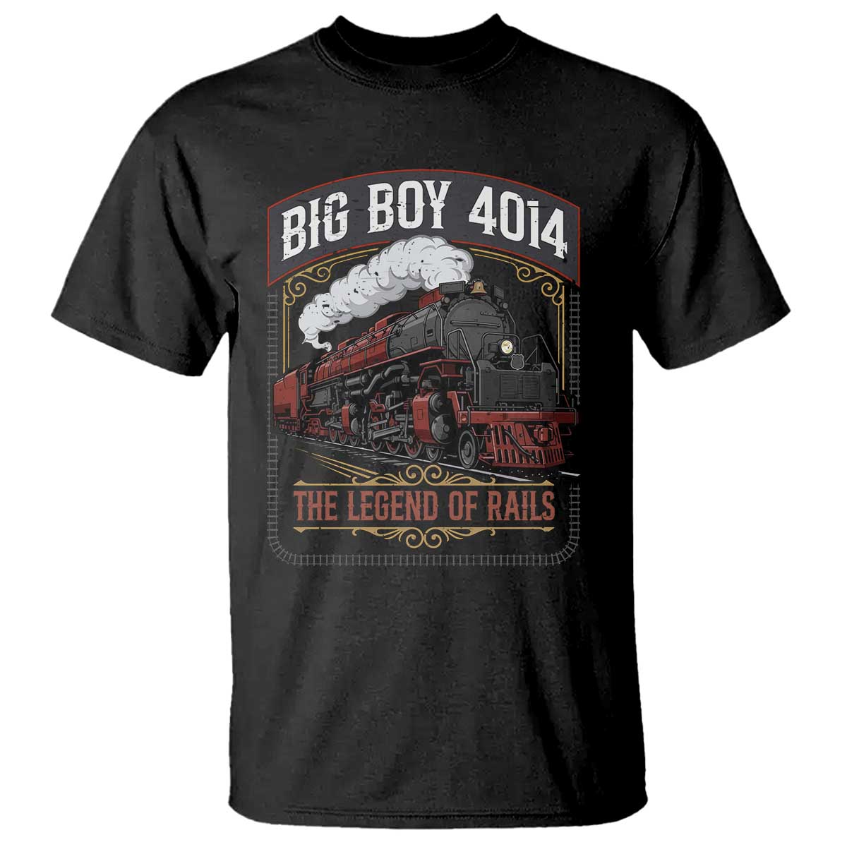 Retro Emblem Classic Steam Train T Shirt Locomotive Heritage Pride Legend of the Rails