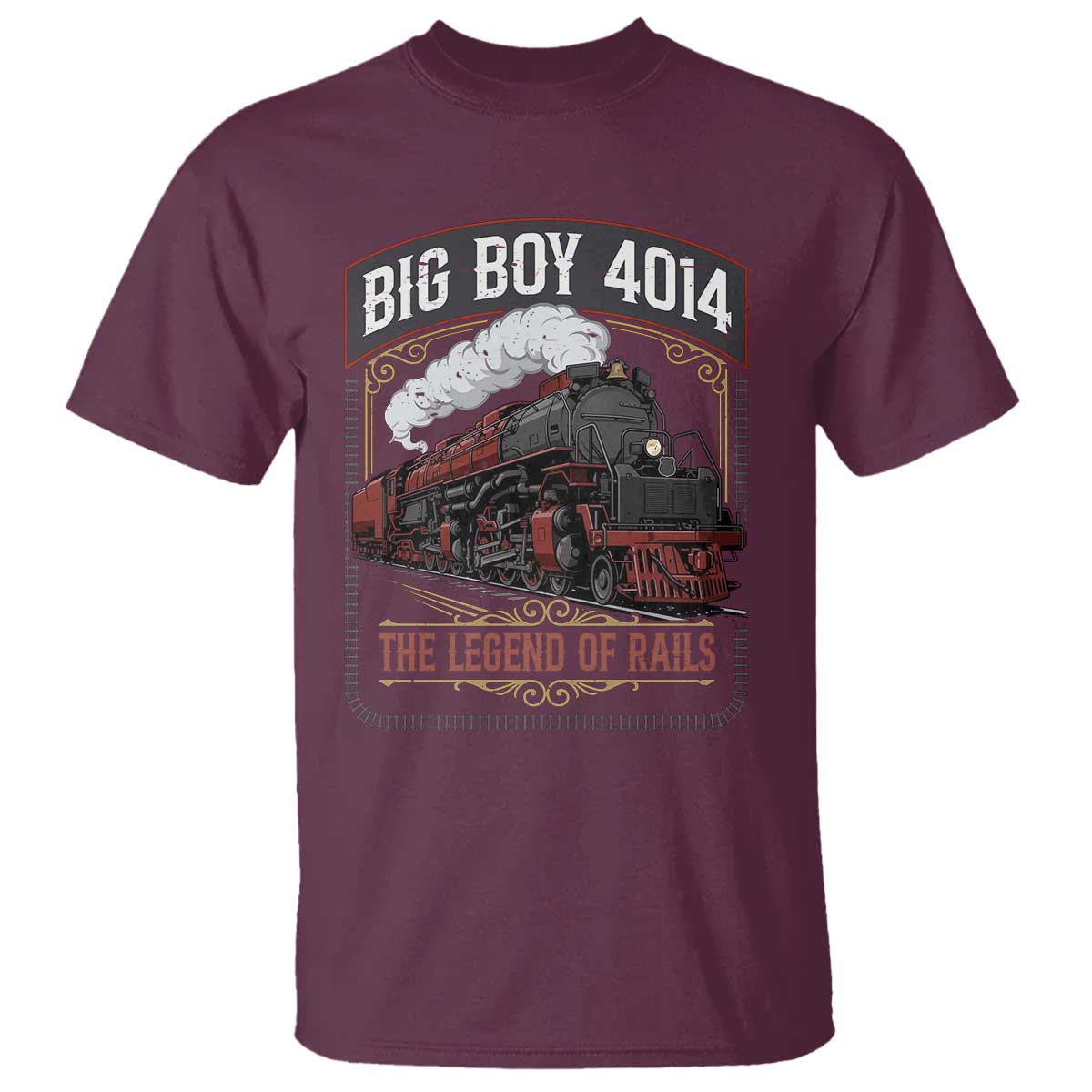 Retro Emblem Classic Steam Train T Shirt Locomotive Heritage Pride Legend of the Rails