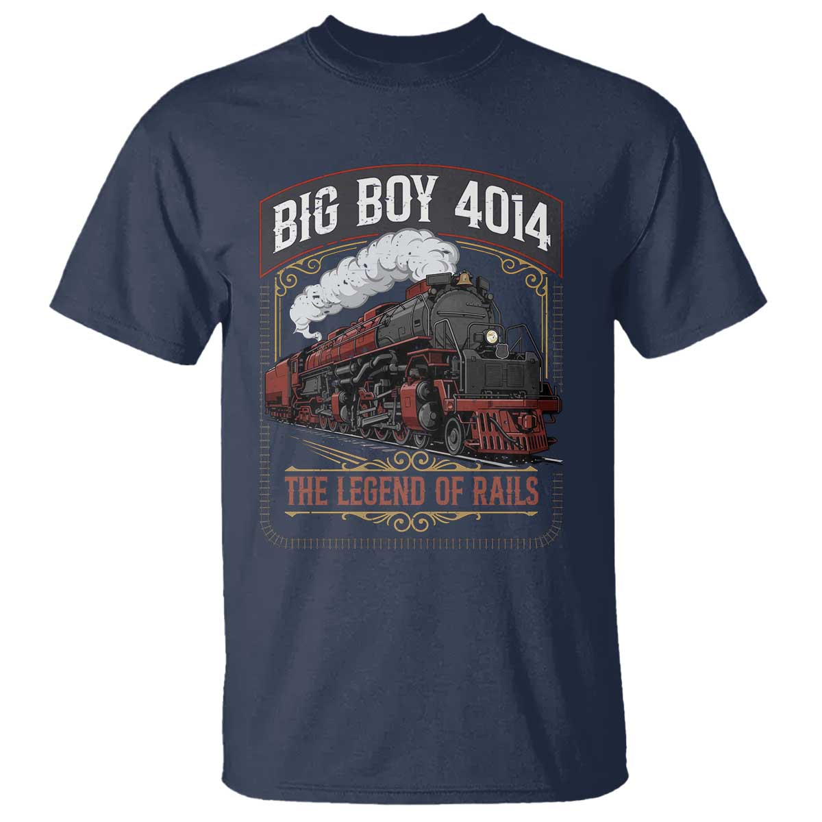 Retro Emblem Classic Steam Train T Shirt Locomotive Heritage Pride Legend of the Rails