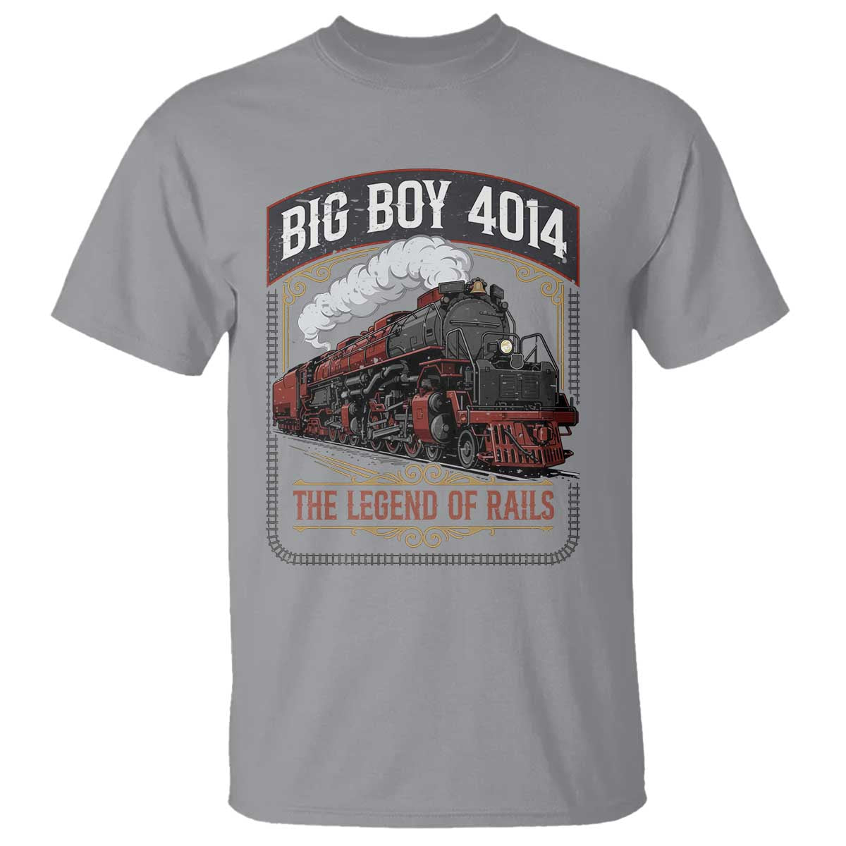 Retro Emblem Classic Steam Train T Shirt Locomotive Heritage Pride Legend of the Rails