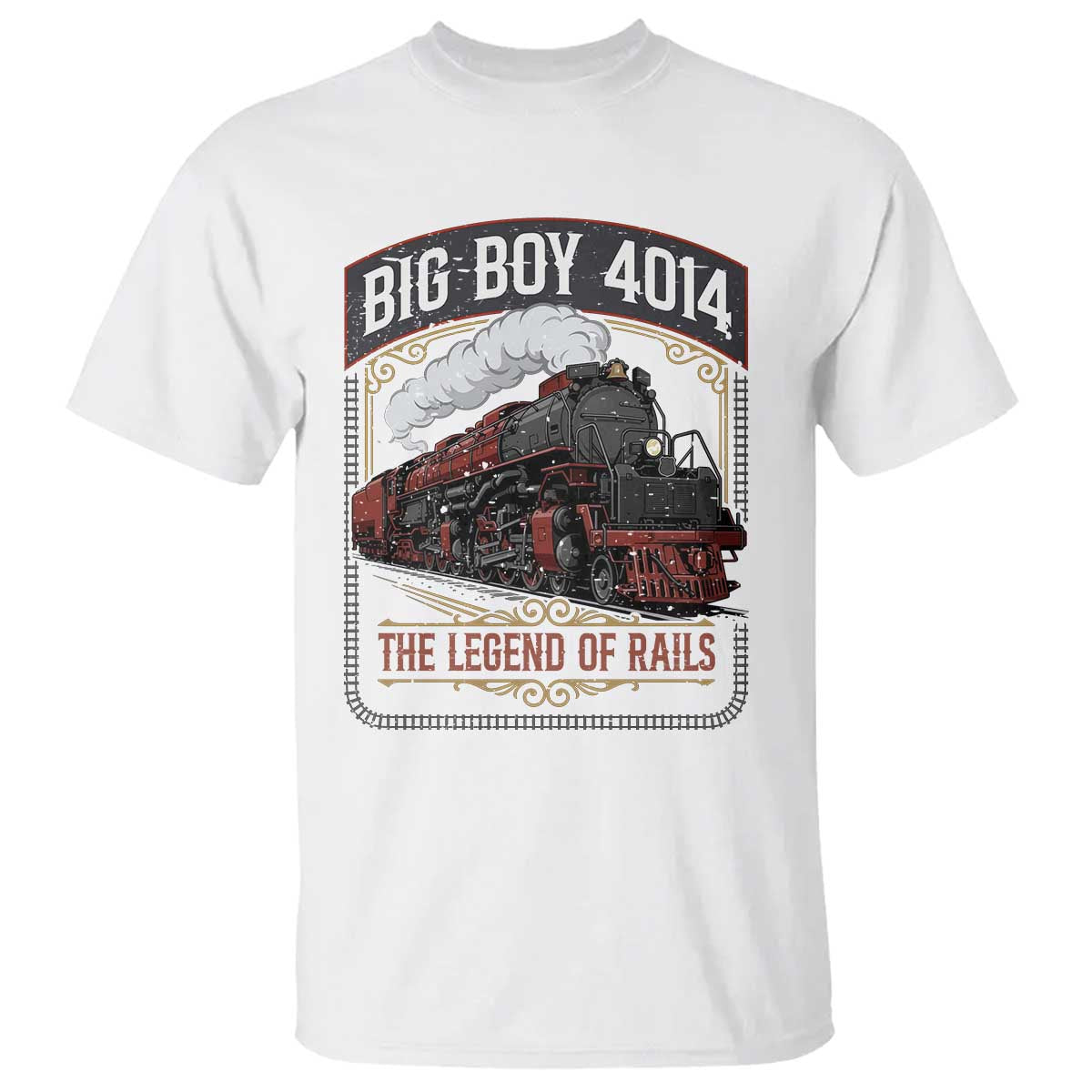 Retro Emblem Classic Steam Train T Shirt Locomotive Heritage Pride Legend of the Rails