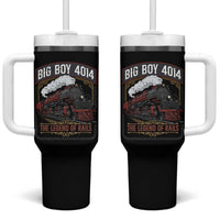 Retro Emblem Classic Steam Train Tumbler With Handle Locomotive Heritage Pride Legend of the Rails