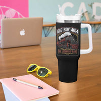 Retro Emblem Classic Steam Train Tumbler With Handle Locomotive Heritage Pride Legend of the Rails