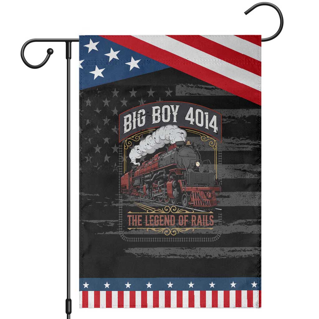 Retro Emblem Classic Steam Train Patriotic Garden Flag Locomotive Heritage Pride Legend of the Rails