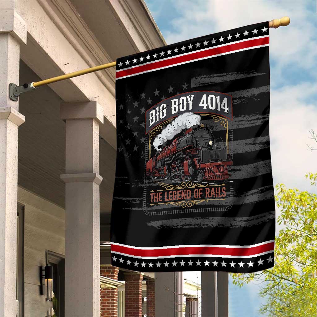 Retro Emblem Classic Steam Train Patriotic Garden Flag Locomotive Heritage Pride Legend of the Rails