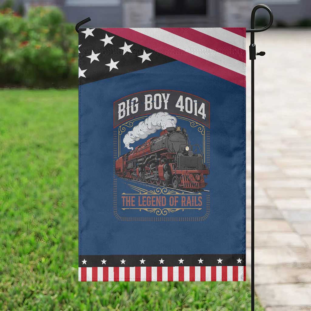 Retro Emblem Classic Steam Train Patriotic Garden Flag Locomotive Heritage Pride Legend of the Rails