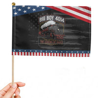 Retro Emblem Classic Steam Train Patriotic Handheld Flag Locomotive Heritage Pride Legend of the Rails