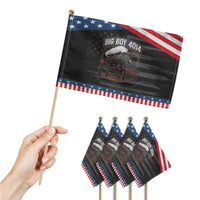 Retro Emblem Classic Steam Train Patriotic Handheld Flag Locomotive Heritage Pride Legend of the Rails