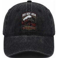 Retro Emblem Classic Steam Train Washed Cotton Baseball Cap Locomotive Heritage Pride Legend of the Rails