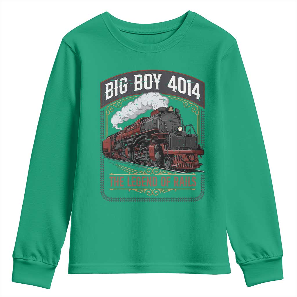 Retro Emblem Classic Steam Train Youth Sweatshirt Locomotive Heritage Pride Legend of the Rails
