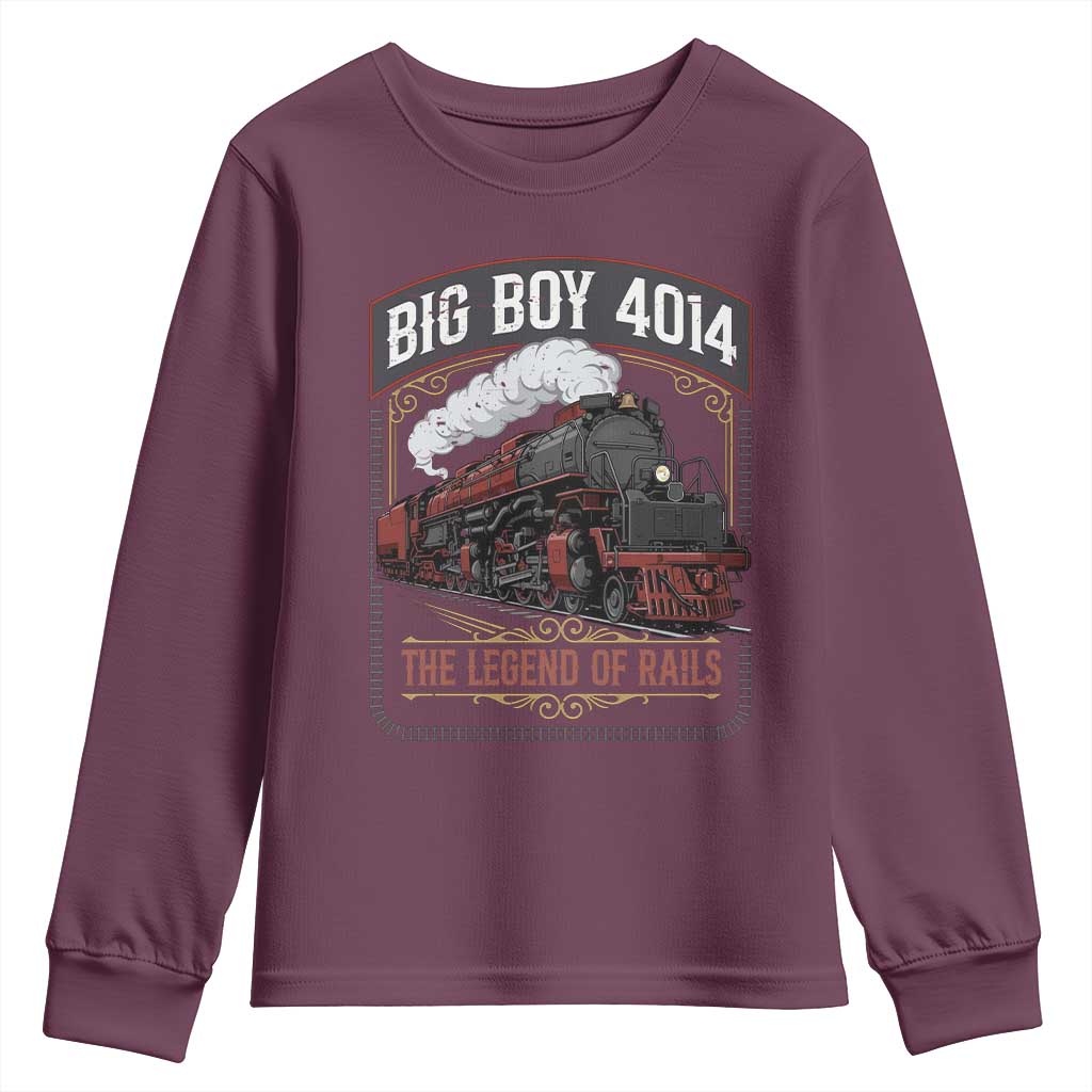 Retro Emblem Classic Steam Train Youth Sweatshirt Locomotive Heritage Pride Legend of the Rails
