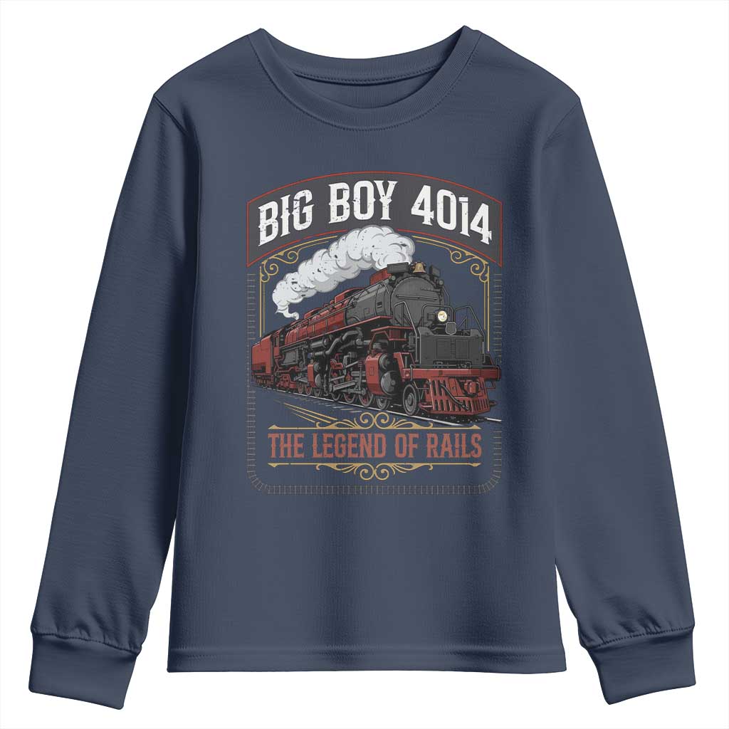 Retro Emblem Classic Steam Train Youth Sweatshirt Locomotive Heritage Pride Legend of the Rails