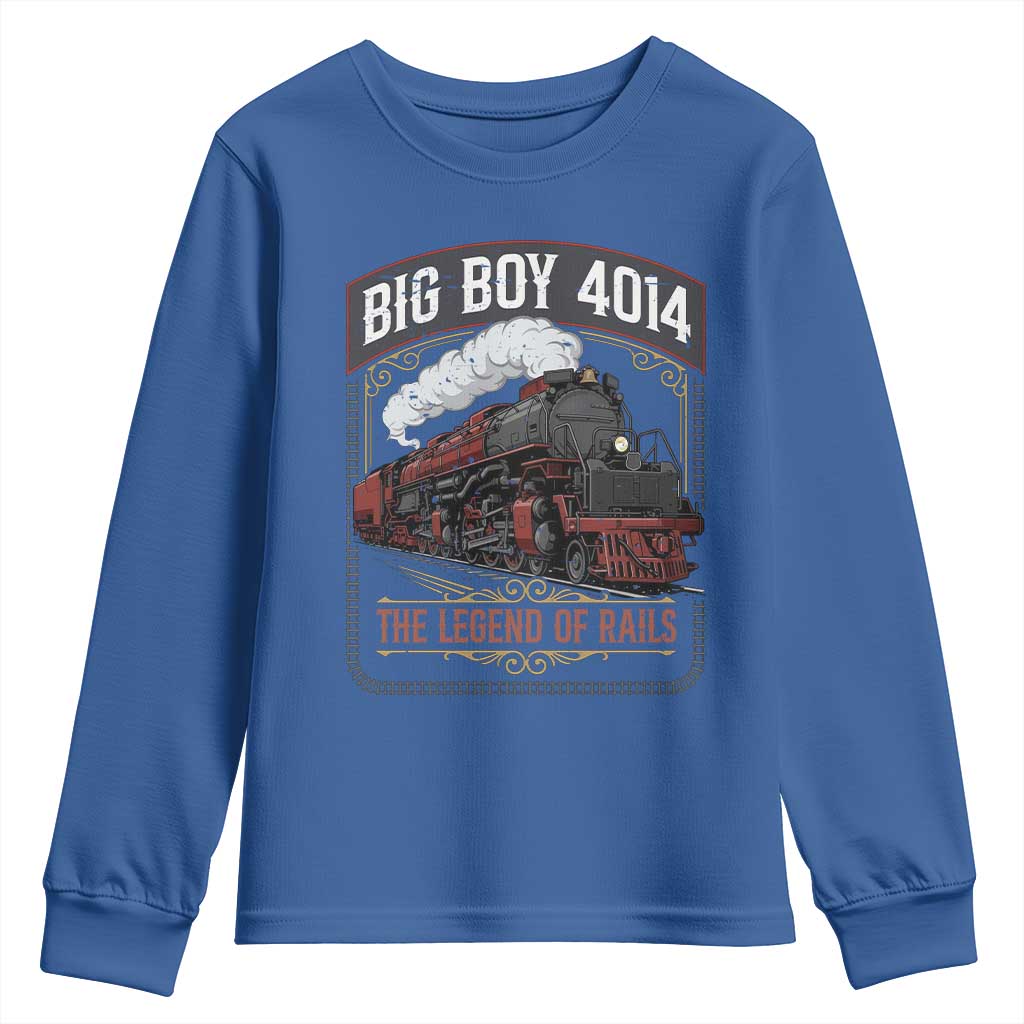 Retro Emblem Classic Steam Train Youth Sweatshirt Locomotive Heritage Pride Legend of the Rails