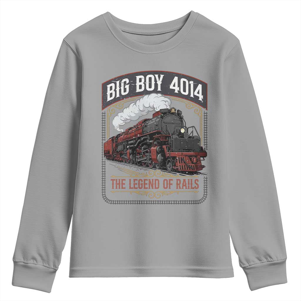 Retro Emblem Classic Steam Train Youth Sweatshirt Locomotive Heritage Pride Legend of the Rails