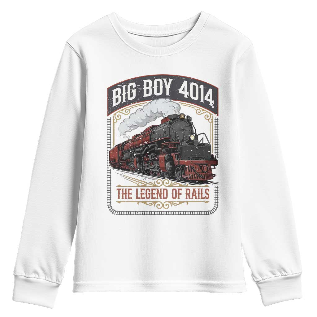 Retro Emblem Classic Steam Train Youth Sweatshirt Locomotive Heritage Pride Legend of the Rails