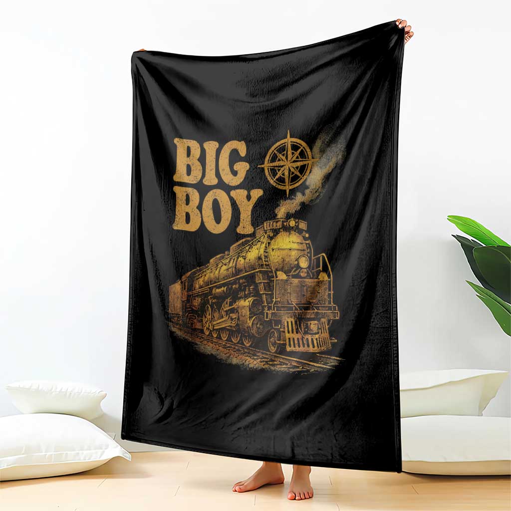 Vintage American Steam Train Locomotive Legend Throw Blanket Compass Adventure Heritage Pride Graphic
