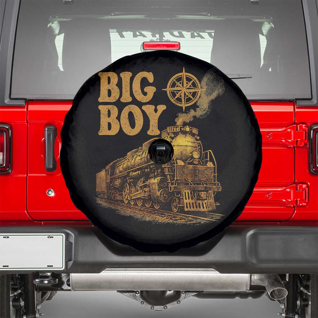 Vintage American Steam Train Locomotive Legend Spare Tire Cover Compass Adventure Heritage Pride Graphic