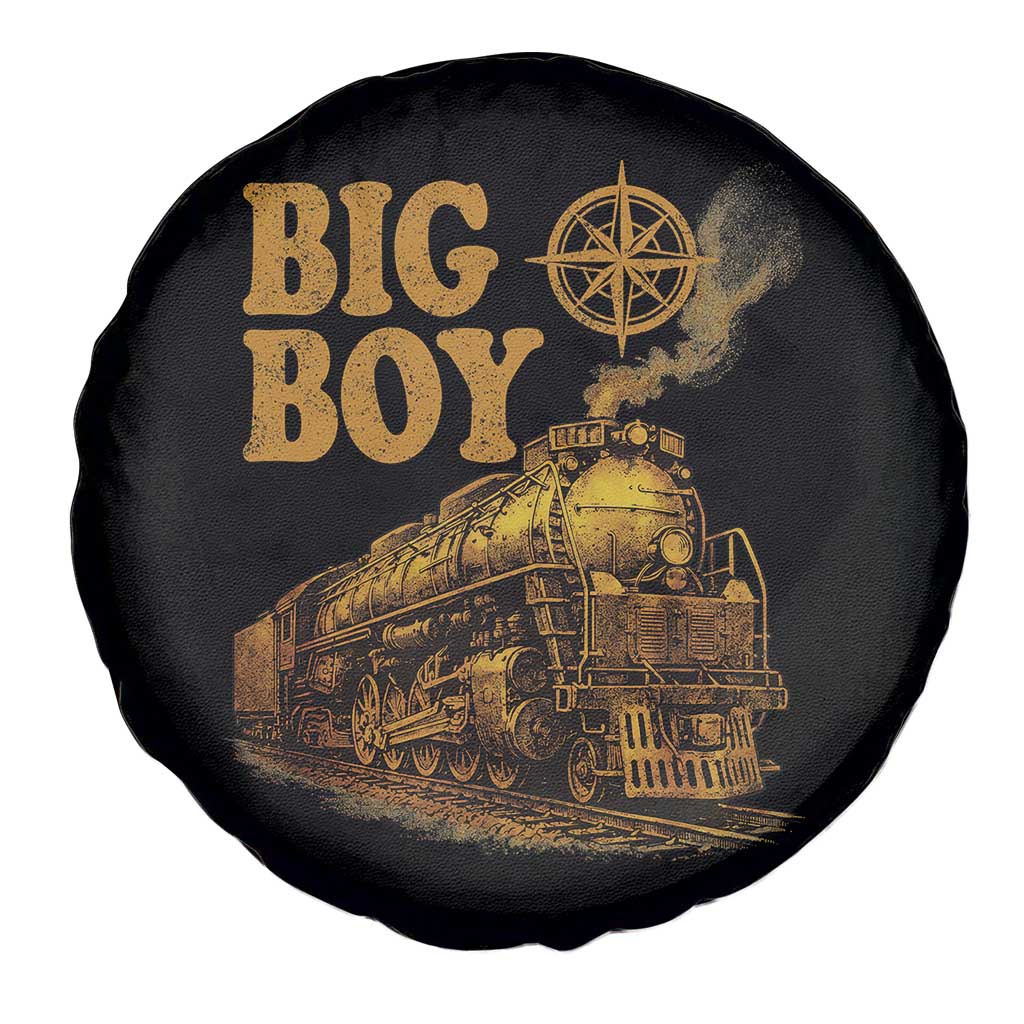 Vintage American Steam Train Locomotive Legend Spare Tire Cover Compass Adventure Heritage Pride Graphic