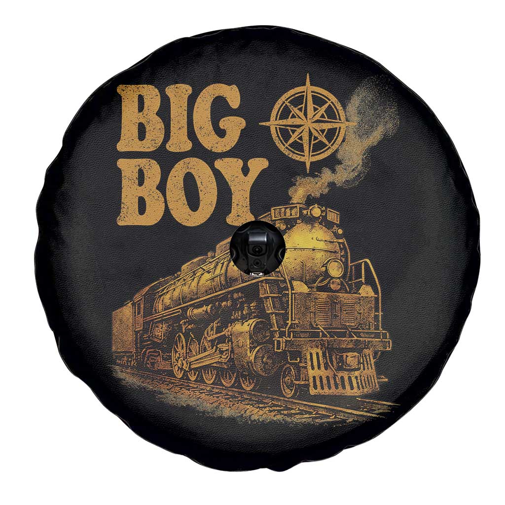 Vintage American Steam Train Locomotive Legend Spare Tire Cover Compass Adventure Heritage Pride Graphic