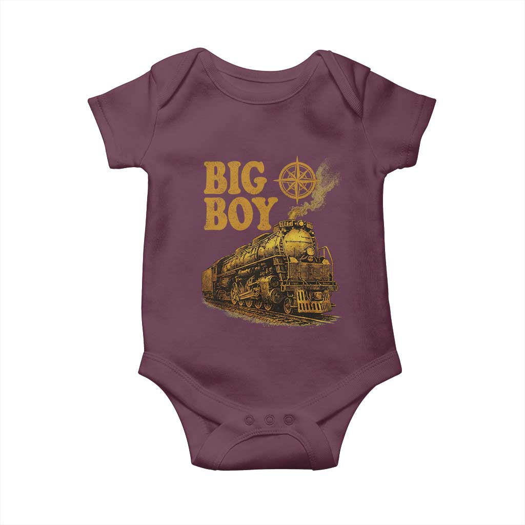 Vintage American Steam Train Locomotive Legend Baby Onesie Compass Adventure Heritage Pride Graphic