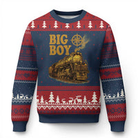 Vintage American Steam Train Locomotive Legend Ugly Christmas Sweater Compass Adventure Heritage Pride Graphic