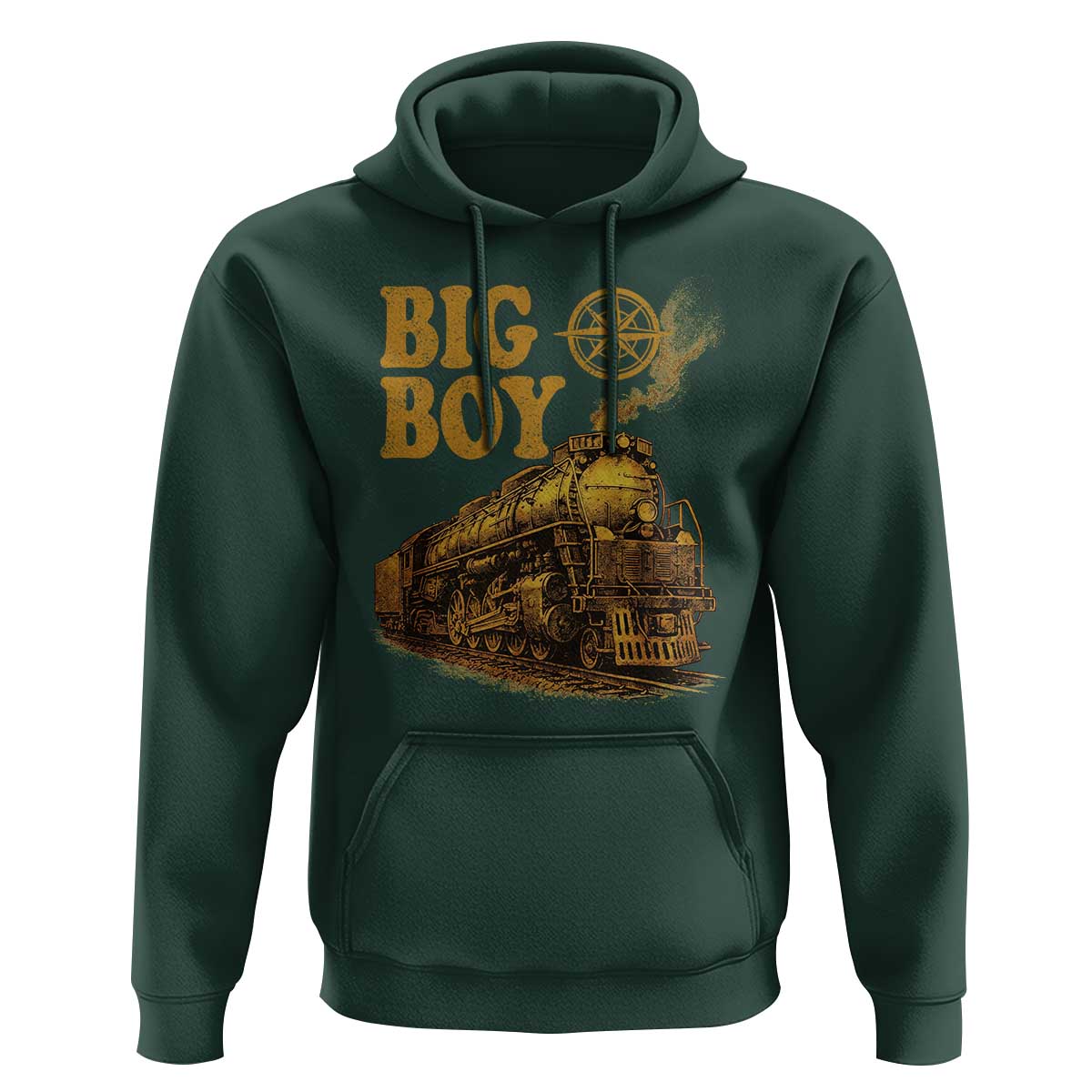 Vintage American Steam Train Locomotive Legend Hoodie Compass Adventure Heritage Pride Graphic