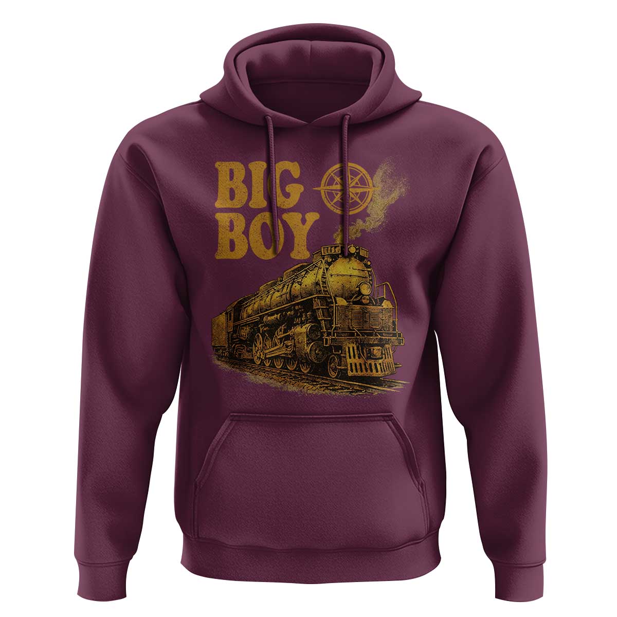 Vintage American Steam Train Locomotive Legend Hoodie Compass Adventure Heritage Pride Graphic