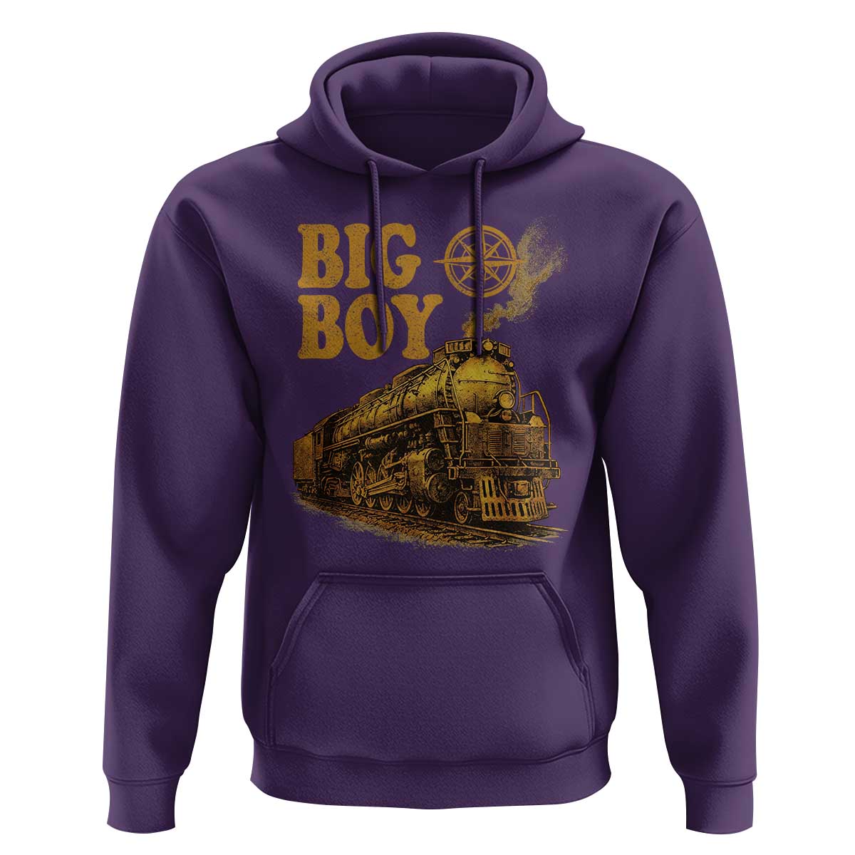 Vintage American Steam Train Locomotive Legend Hoodie Compass Adventure Heritage Pride Graphic