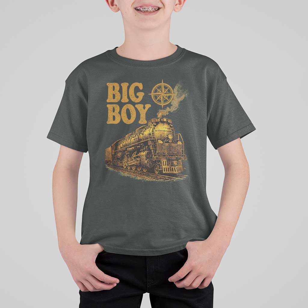 Vintage American Steam Train Locomotive Legend T Shirt For Kid Compass Adventure Heritage Pride Graphic