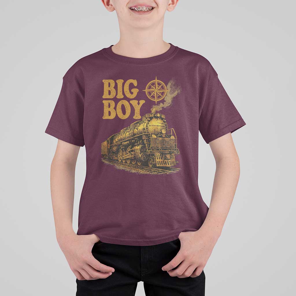 Vintage American Steam Train Locomotive Legend T Shirt For Kid Compass Adventure Heritage Pride Graphic