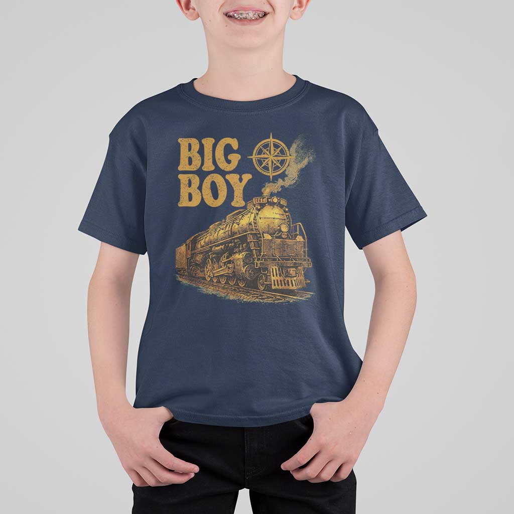 Vintage American Steam Train Locomotive Legend T Shirt For Kid Compass Adventure Heritage Pride Graphic