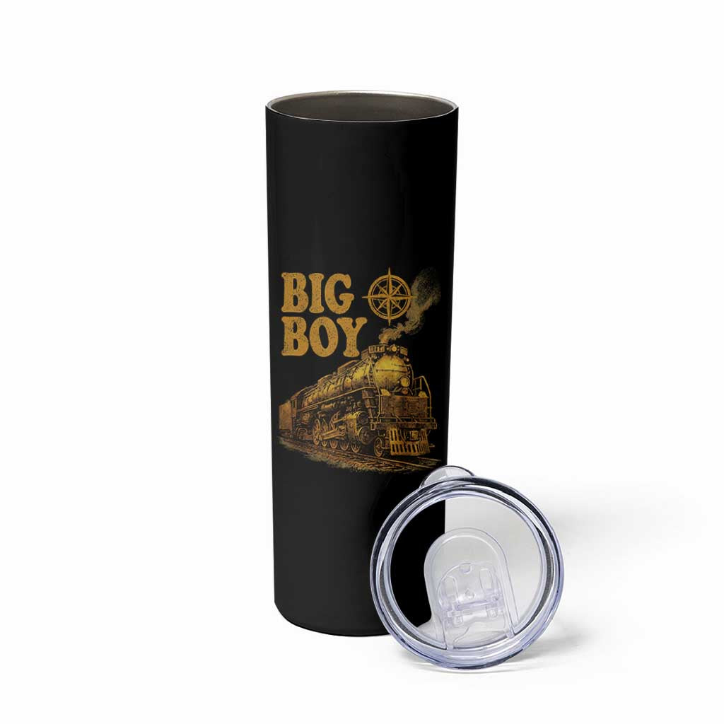 Vintage American Steam Train Locomotive Legend Skinny Tumbler Compass Adventure Heritage Pride Graphic