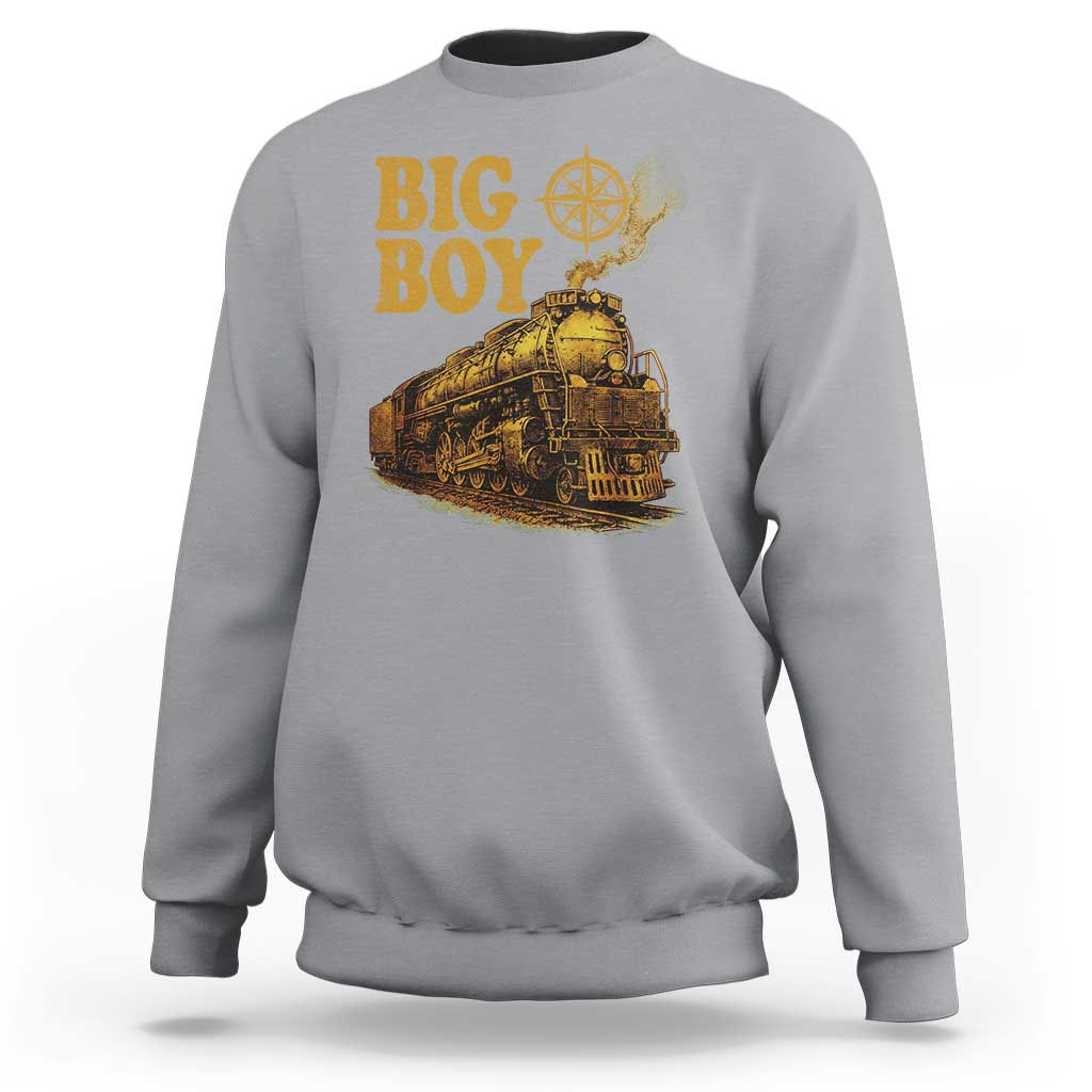 Vintage American Steam Train Locomotive Legend Sweatshirt Compass Adventure Heritage Pride Graphic