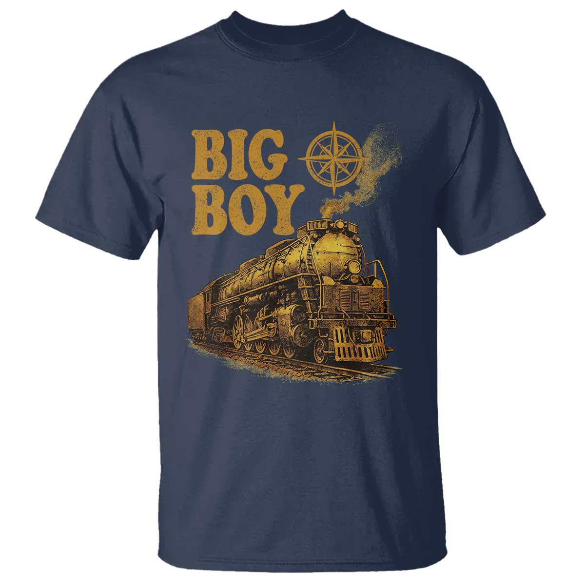 Vintage American Steam Train Locomotive Legend T Shirt Compass Adventure Heritage Pride Graphic