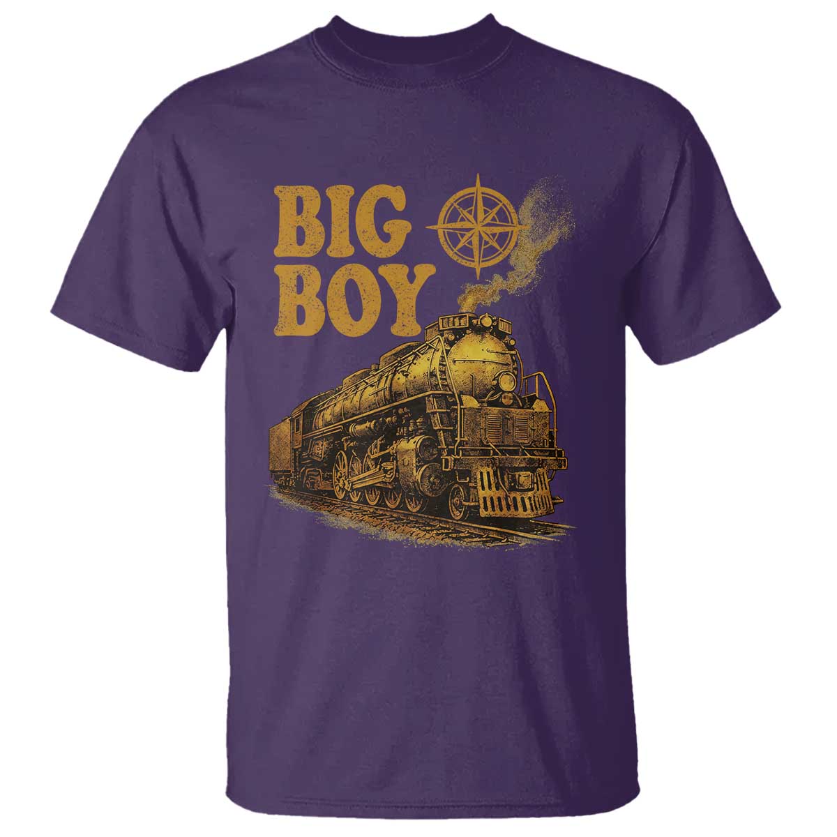 Vintage American Steam Train Locomotive Legend T Shirt Compass Adventure Heritage Pride Graphic