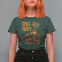 Vintage American Steam Train Locomotive Legend T Shirt For Women Compass Adventure Heritage Pride Graphic