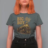 Vintage American Steam Train Locomotive Legend T Shirt For Women Compass Adventure Heritage Pride Graphic
