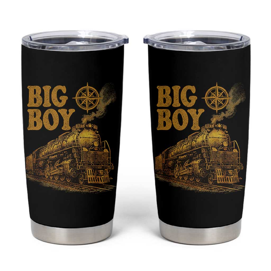Vintage American Steam Train Locomotive Legend Tumbler Cup Compass Adventure Heritage Pride Graphic