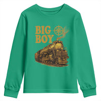 Vintage American Steam Train Locomotive Legend Youth Sweatshirt Compass Adventure Heritage Pride Graphic