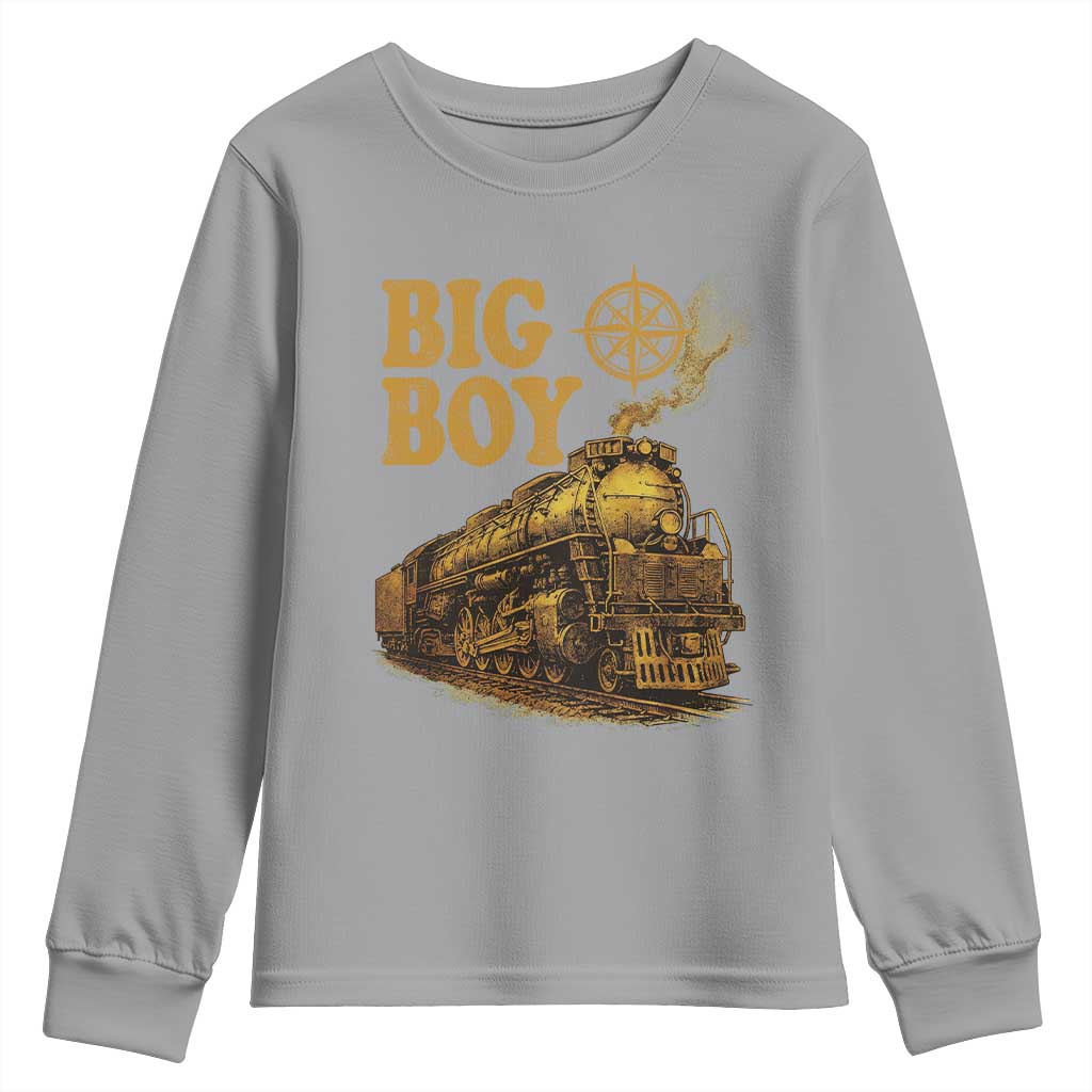 Vintage American Steam Train Locomotive Legend Youth Sweatshirt Compass Adventure Heritage Pride Graphic