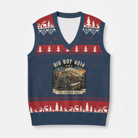Scenic Mountain Steam Train Graphic V-Neck Knit Sweater Vest Legend of the Rails Heritage Pride