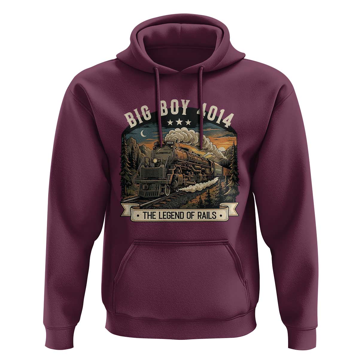 Scenic Mountain Steam Train Graphic Hoodie Legend of the Rails Heritage Pride