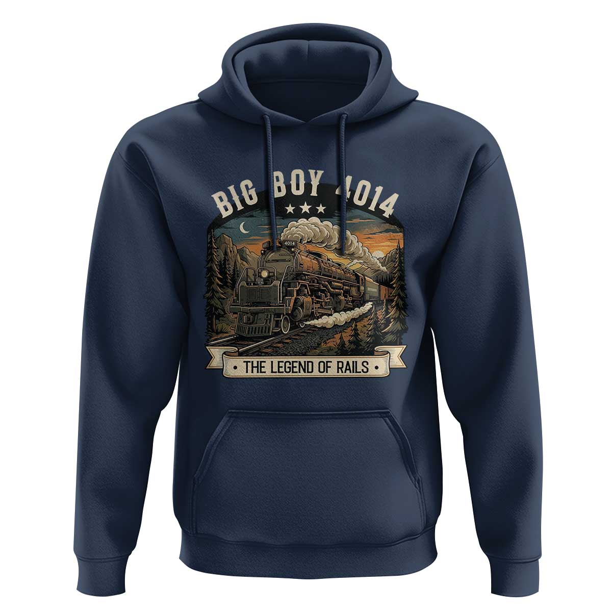 Scenic Mountain Steam Train Graphic Hoodie Legend of the Rails Heritage Pride