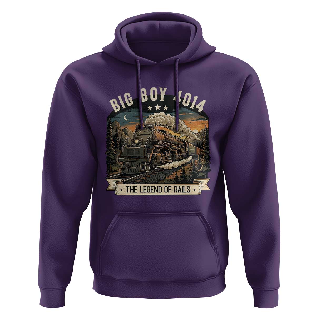 Scenic Mountain Steam Train Graphic Hoodie Legend of the Rails Heritage Pride