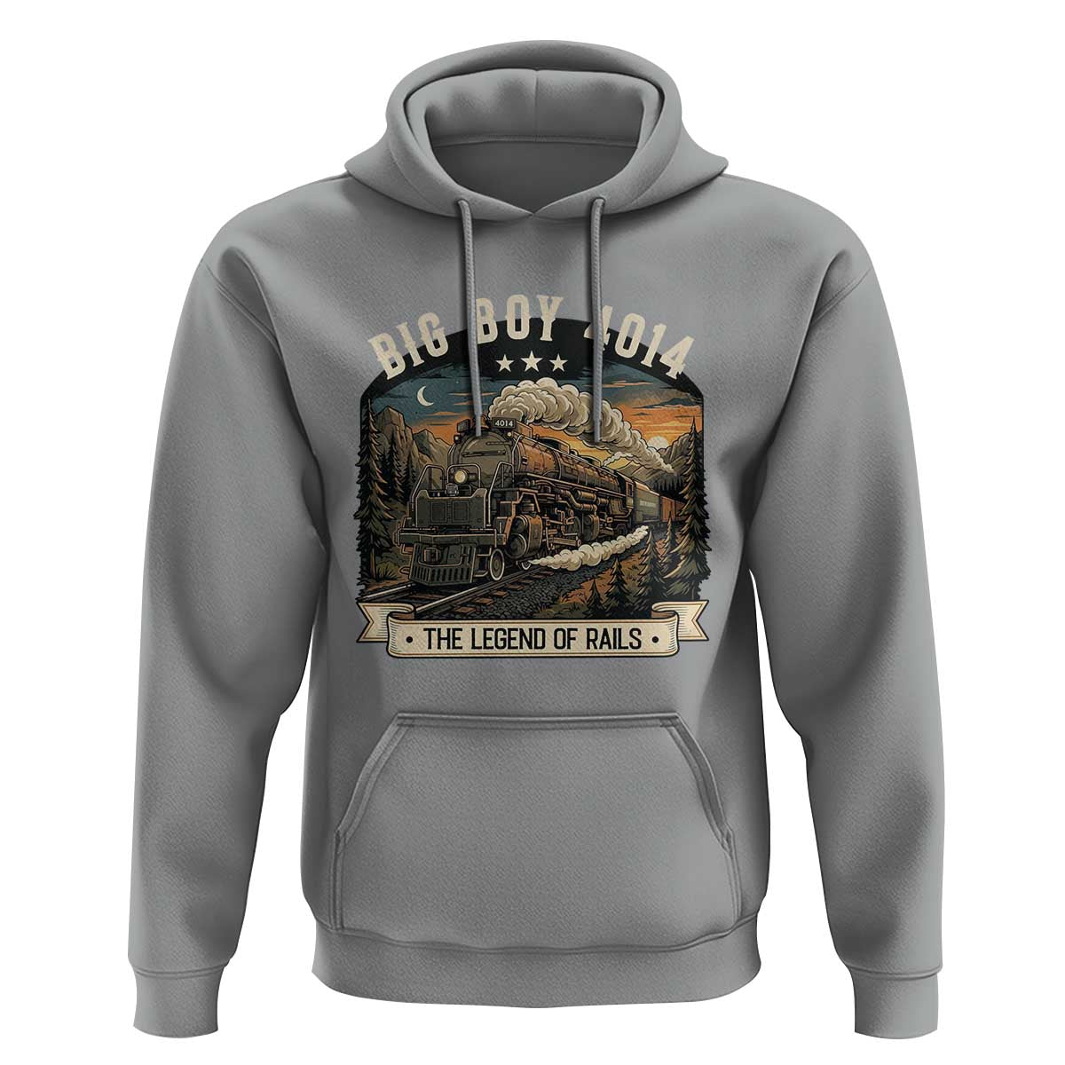 Scenic Mountain Steam Train Graphic Hoodie Legend of the Rails Heritage Pride