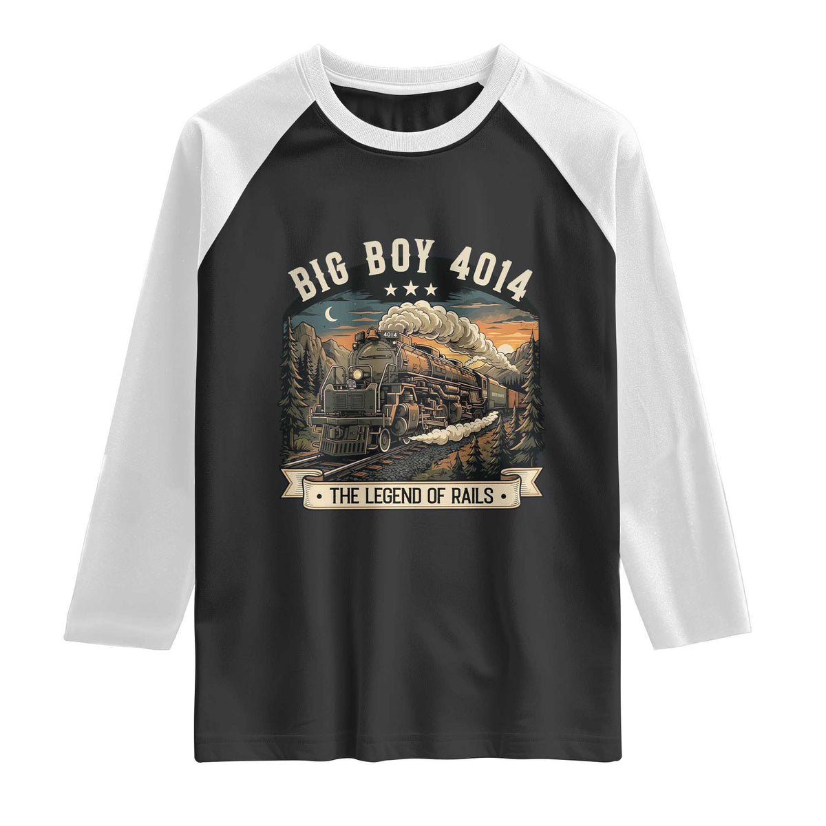 Scenic Mountain Steam Train Graphic Raglan Shirt Legend of the Rails Heritage Pride